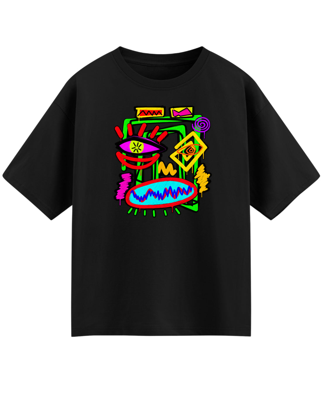 Black Oversized T-shirt Front Design