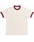 Off White & Maroon Ringer tee Front Design