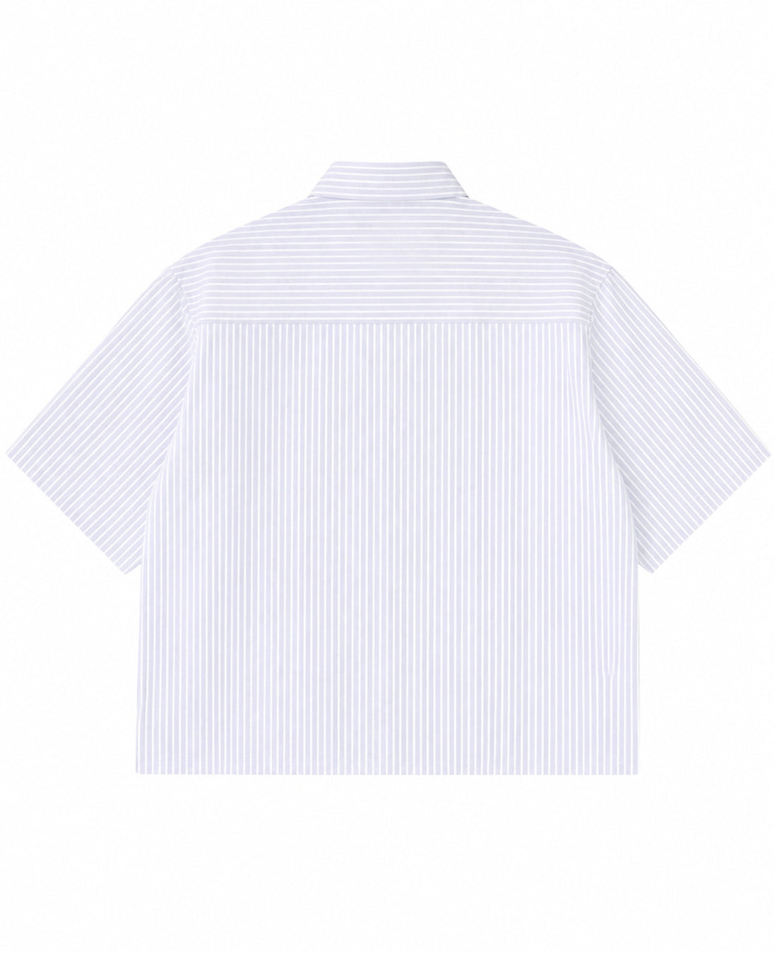 Blue Striped Oxford Boxy Shirt Back Design